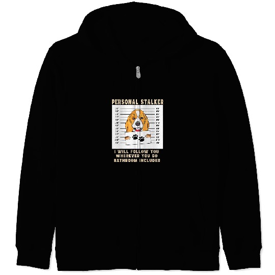 Beagle Pet Personal Stalker beagle Dog Arrested Jail Photo Funny Zip Hoodies