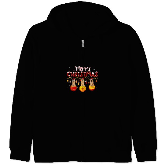 Chow Chow Pet Merry Christmas Red Plaid Santa Hat Chow Chow Zip Hoodies