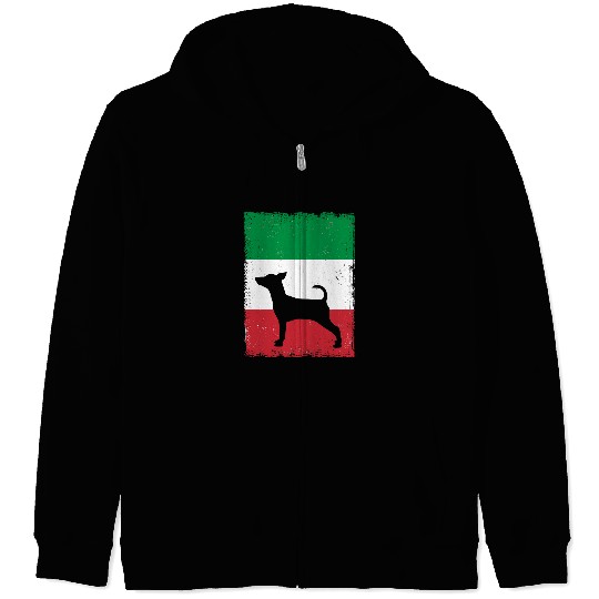 Miniature Pinscher Pet Italy Flag Italian vintages Mom Dad Zip Hoodies
