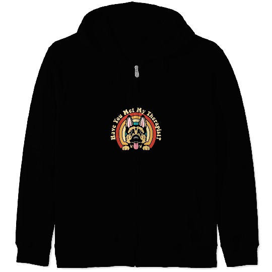 German Shepherd Pet Emotional Support Therapy Dog German Shepherd Breed Alsatian Zip Hoodies