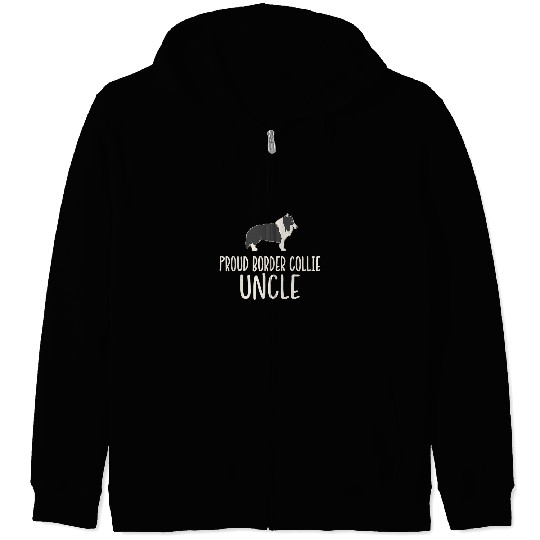 Border Collie Pet Mens Proud Border Collie Uncle Zip Hoodies