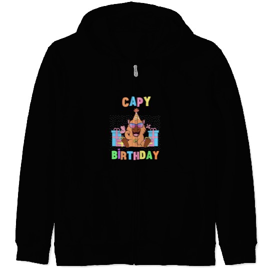 capybaras Mammal Cool capybaras Balloon Birthday Funny Zip Hoodies