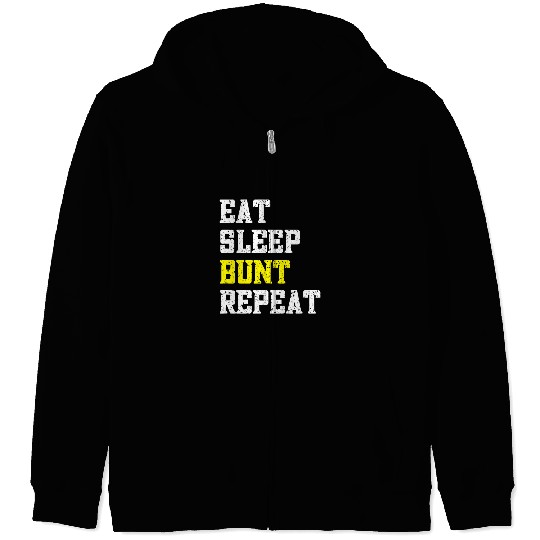 Sport Baseball Bunting Leadoff Bat Infield Baseball Eat Sleep Bunt Repeat Zip Hoodies