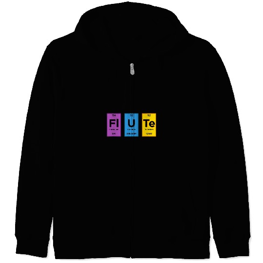 Funny Flute Periodic Table Elements Flute Player Zip Hoodies