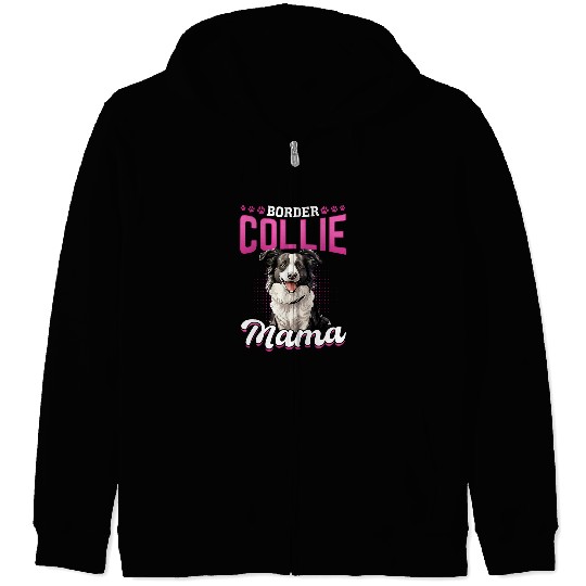 Border Collie Pet Mama Zip Hoodies