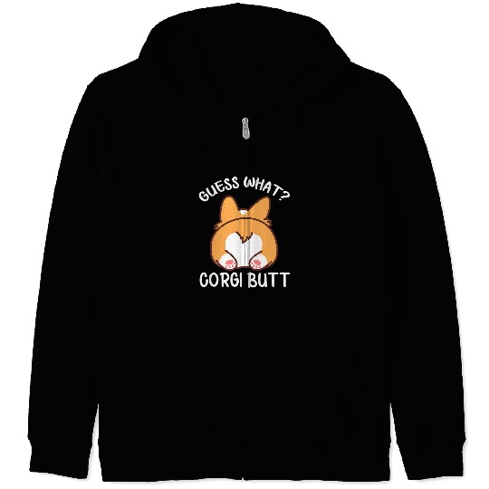 Corgi Pet Dog Lover Guess What Corgi Butt 34 Zip Hoodies