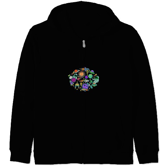 Aerospace Engineer Universe Astronaut Space Doodle Zip Hoodies