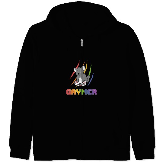 Chinchilla Mammal Cute Gay Chinchilla Lover Gamer Gaymer LGBTQ Pride Lesbian Zip Hoodies