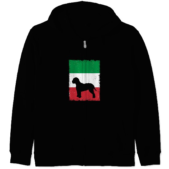 Lagotto Romagnolo Pet Dog Italy Flag Italian vintages Mom Dad Zip Hoodies