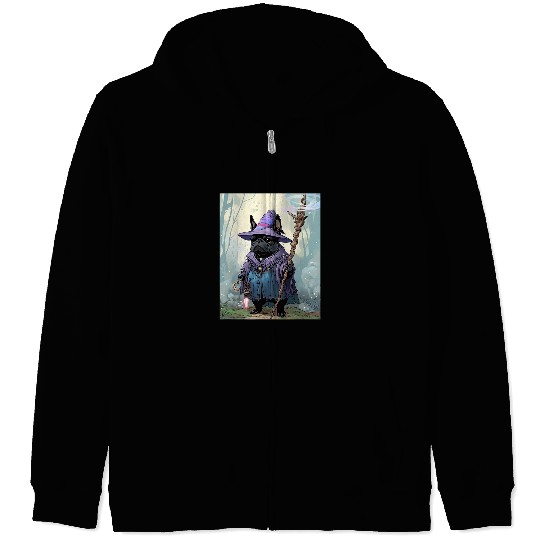 French Bulldog Pet Wizard Funny Dog Magic Zip Hoodies