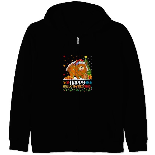 Chow Chow Pet Lover Funny Happy Chow Chow HelloThanksMas Zip Hoodies