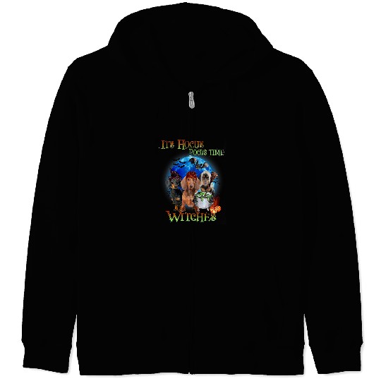 Dachshund Pet Halloween Its Hocus Pocus Time Witch Dogs Lover 99 Zip Hoodies