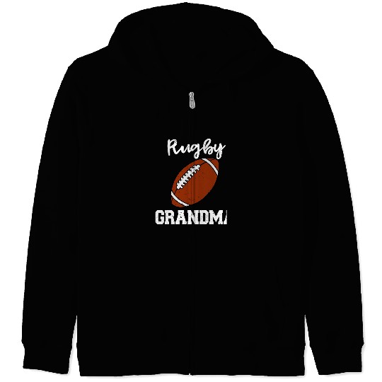Sport Rugby Grandma Funny Rugby Player Grandma Zip Hoodies