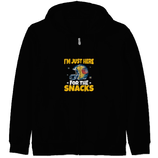 Sport American Football Im Just Here For The Snacks Funny American Football Zip Hoodies
