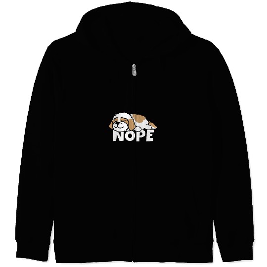 Shih Tzu Pet Lazy Shih Tzu Cute Dog Nope Zip Hoodies
