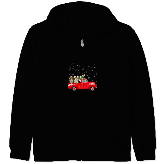 Corgi Pet Dog Christmas Tree Light Welsh Corgi Red Truck 617 Zip Hoodies