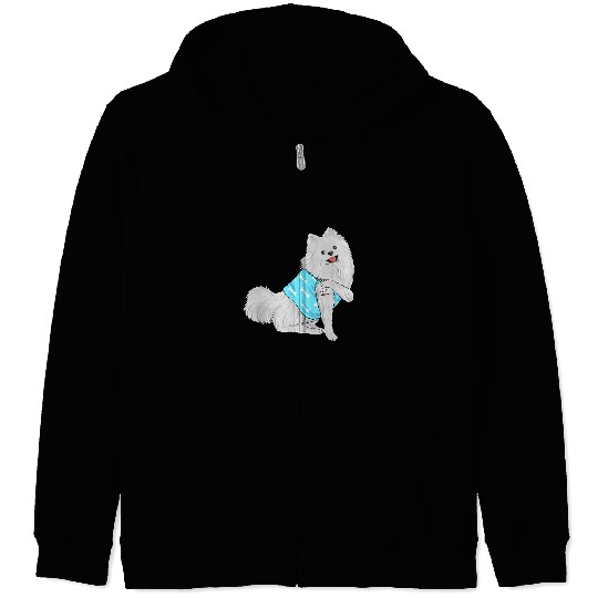 Pomeranian Pet I Love Mom Pomeranian Owner Puppy Lover Zip Hoodies