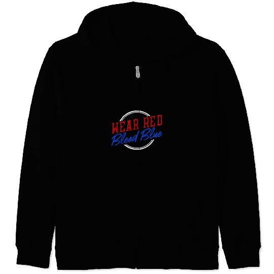 Sport Hockey Wear Red Bleed Blue St. Louis STL Missouri Sports Zip Hoodies