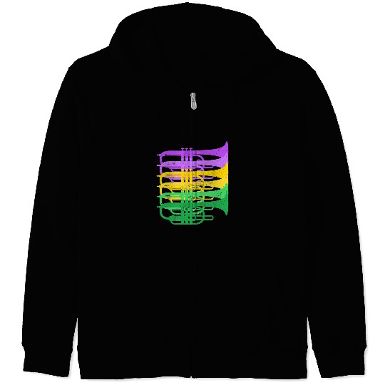 Funny Trumpet Mardi Gras Brass Trumpet Marching Orchestra Trumpeter Zip Hoodies