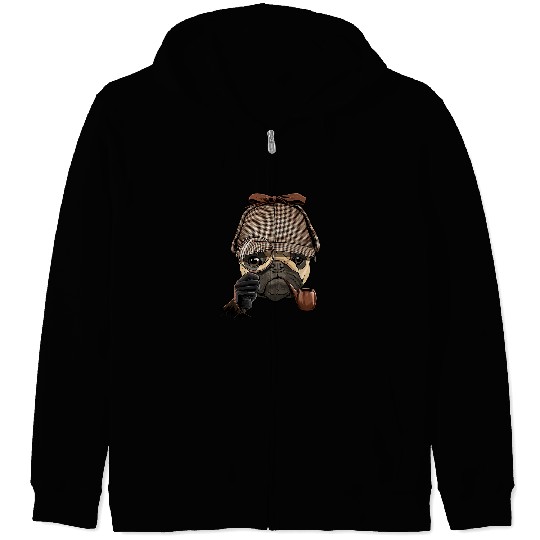 Pug Pet Detective Lover 122 Zip Hoodies