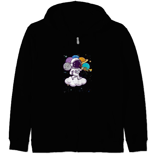 Funny trombones Astronauts trombones Jazz Music Marching Band Instrument Astronauts Zip Hoodies