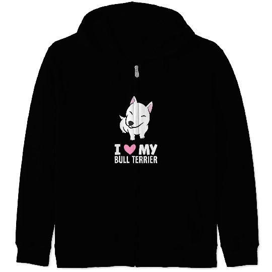 Bull Terrier Pet I Love My Zip Hoodies