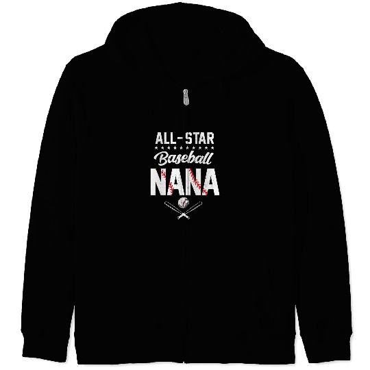 Sport Baseball Nana of The Birthday Boy All Star Baseball Grandma Zip Hoodies