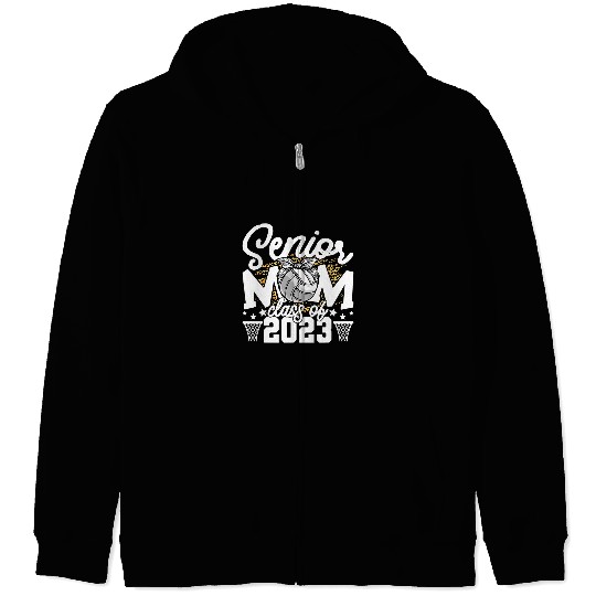 Sport Volleyball Leopard Senior Mom Of Class Senior Zip Hoodies