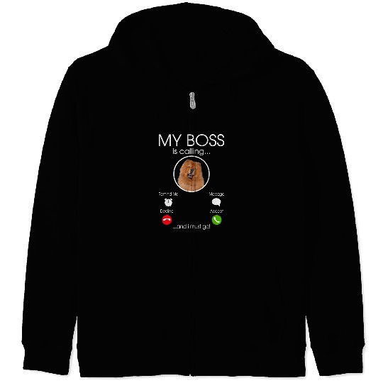 Chow Chow Pet My Boss Zip Hoodies