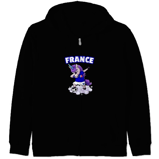 Sport Soccer Unicorns France Soccer Dabbings Unicorns Soccer french Futbol 1 Zip Hoodies