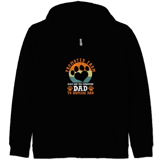 Coonhound Pet Promoted from Black and Tan Coonhound Dad Funny Zip Hoodies