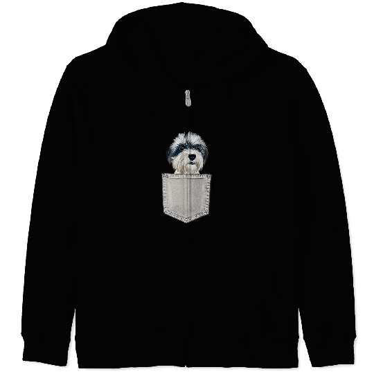 Havanese Pet In A Pocket Cute Havanese Dog Owner Zip Hoodies