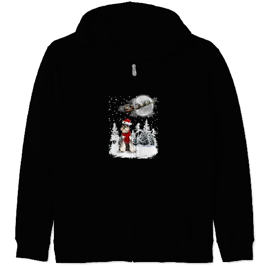 Schnauzer Pet Under Moonlight Snow Christmas Pajama 5 Zip Hoodies