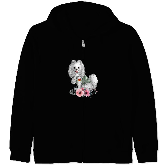 Pomeranian Pet I Love Mom Tattoo Dog Funny Mothers Day 2 Zip Hoodies