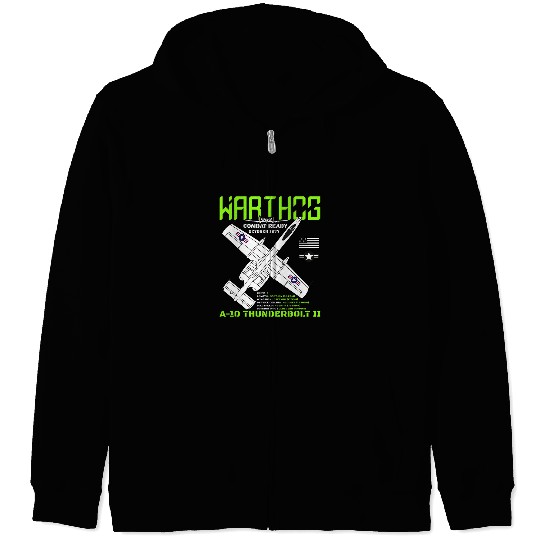 A10 Warthog Fighter Jet Specs Military Airplane Warthog Zip Hoodies