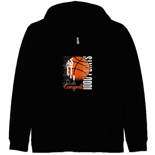 Sport Basketball 1000 Points Basketball Scorer High School Basketball Player 26 Zip Hoodies