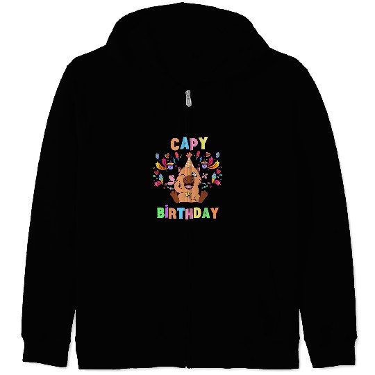 capybaras Mammal Birthday Balloon Rodent Animal capybaras Lover Zip Hoodies