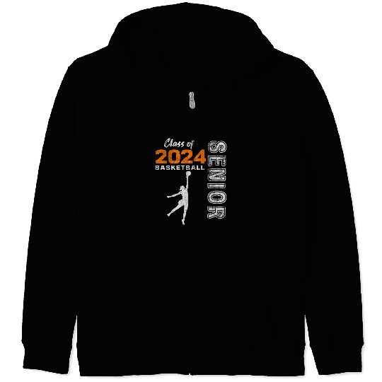 Sport Basketball Player Senior Class of 2024 Graduation 2024 4 Zip Hoodies