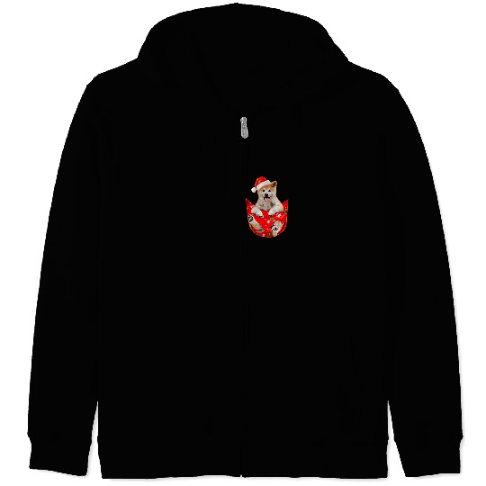 Akita Pet Funny Akita Inu Christmas Pocket for Akita Inu Lovers Dog Zip Hoodies