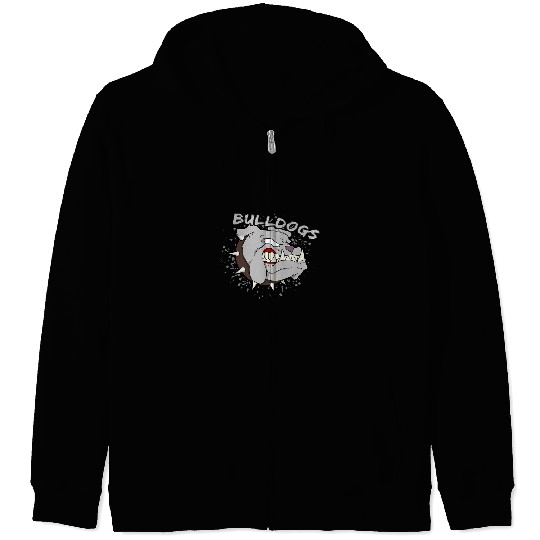 English Bulldog Pet Mascot Team Spirit Loyalty Zip Hoodies