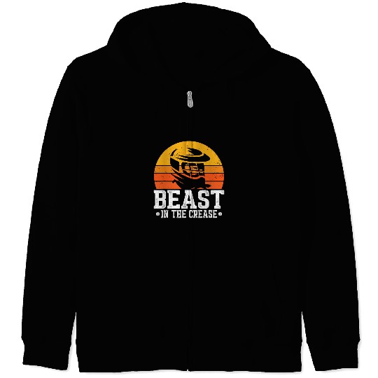 Sport Lacrosse Gift Beast In The Crease Lacrosse Goalkeeper For Lacrosse Goalie Zip Hoodies