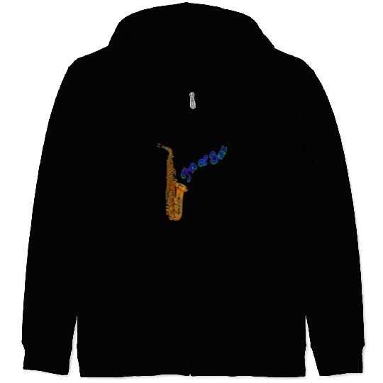 Funny Saxophone Art of Sax Smooth Jazz Saxophone Music Concert Zip Hoodies