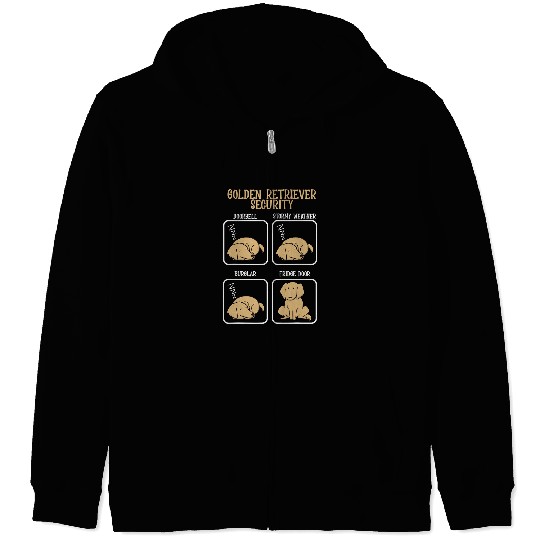 Golden Retriever Pet Funny Goldie Retriever Security Always Sleeping Zip Hoodies