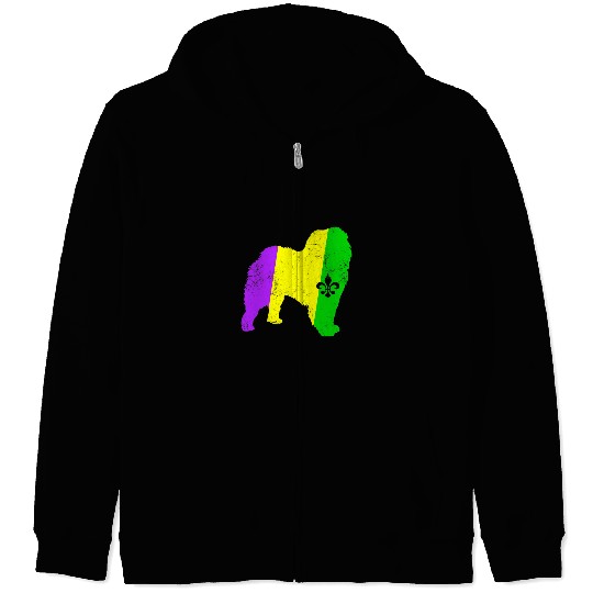 Chow Chow Pet Mardi Gras Carnival Party Zip Hoodies