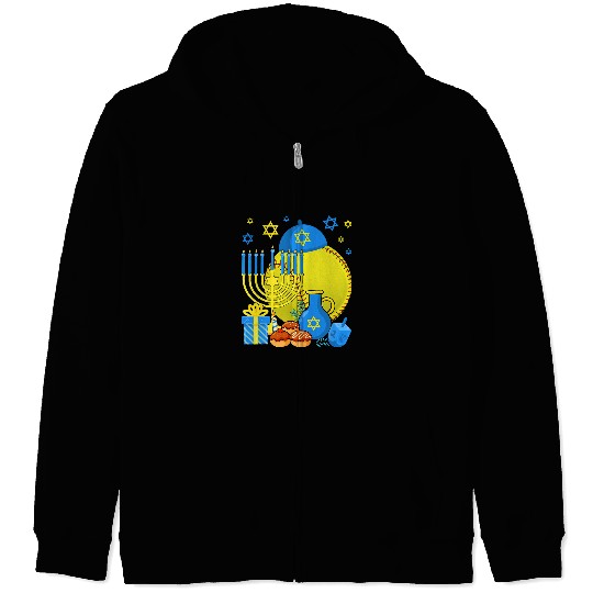 Softball Gift Funny Jewish Softball Ball Menorah Happy Hanukkah Chanukah525 Zip Hoodies