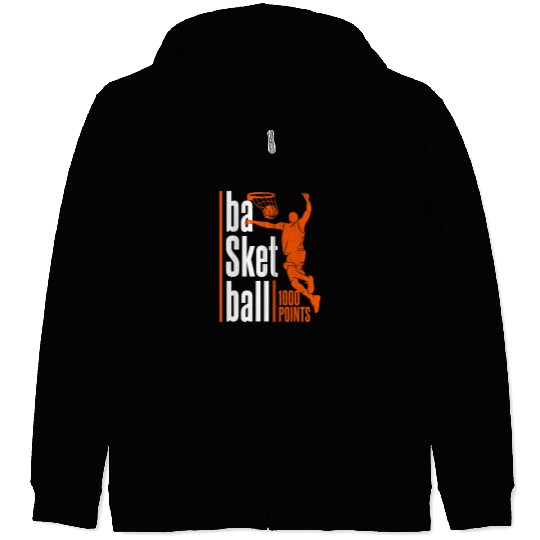 Sport Basketball 1000 Points Basketball Scorer High School Basketball Player 1 Zip Hoodies