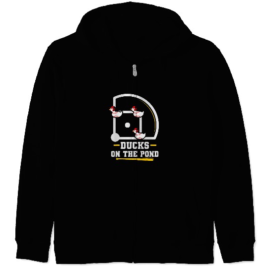 Sport Baseball Ducks on the pond Design for a Baseball player 2 Zip Hoodies