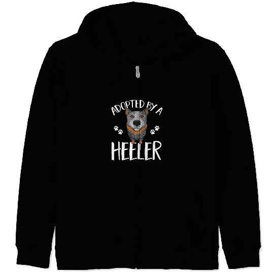 Australian Cattle Pet Adopted By A Heeler Blue Heeler Australian Cattle Zip Hoodies