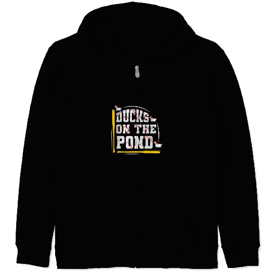 Sport Baseball Ducks on the pond Design for a Baseball player 1 Zip Hoodies