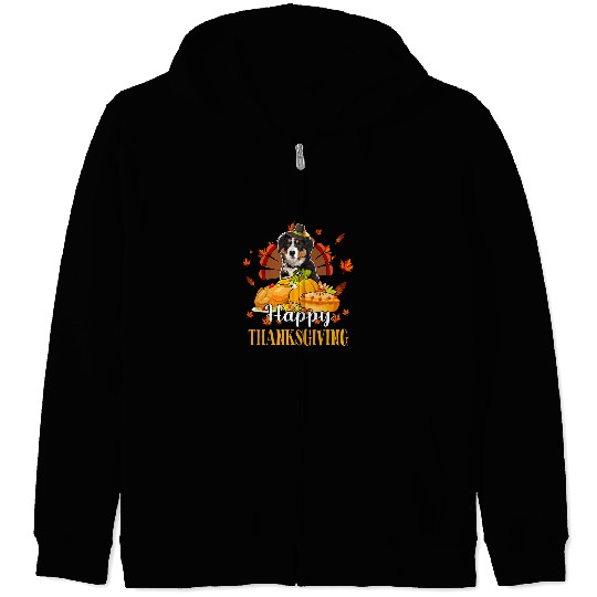 Entlebucher Pet Happy Thanksgiving Turkey Entlebucher Mountain Wearing Hat Zip Hoodies